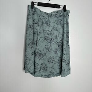 OF / MERCER Women's Gray and Blue Floral Print Circle Mini‎ Skirt Size 8